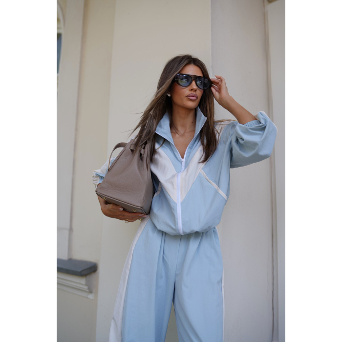 BLUZA DAMSKA OLAVOGA VOID BABY BLUE-ECRU
