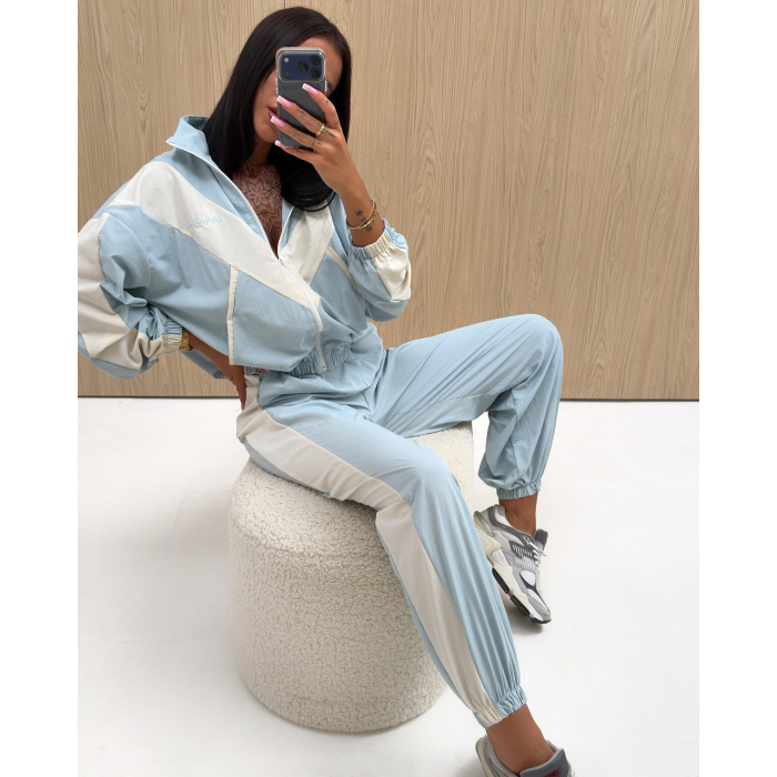BLUZA DAMSKA OLAVOGA VOID BABY BLUE-ECRU