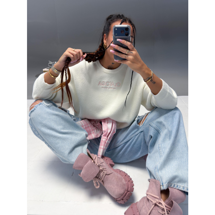 SWETER OVERSIZE OLAVOGA DELIA ECRU