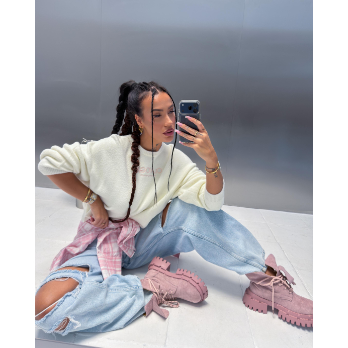 SWETER OVERSIZE OLAVOGA DELIA ECRU