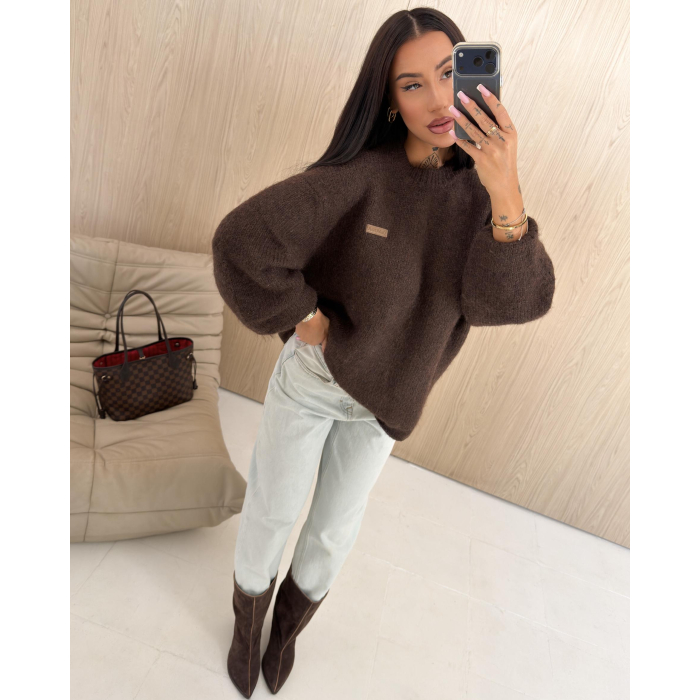 SWETER OVERSIZE OLAVOGA USERS BROWN
