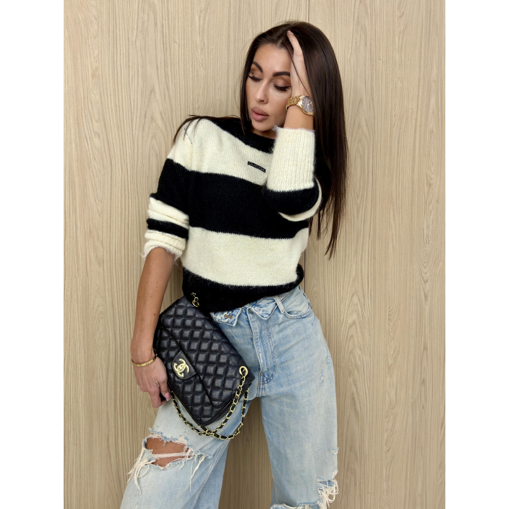 SWETER PASKI OLAVOGA ERISSEN ECRU-BLACK