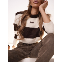 SWETER PASKI OLAVOGA ERISSEN ECRU-BROWN