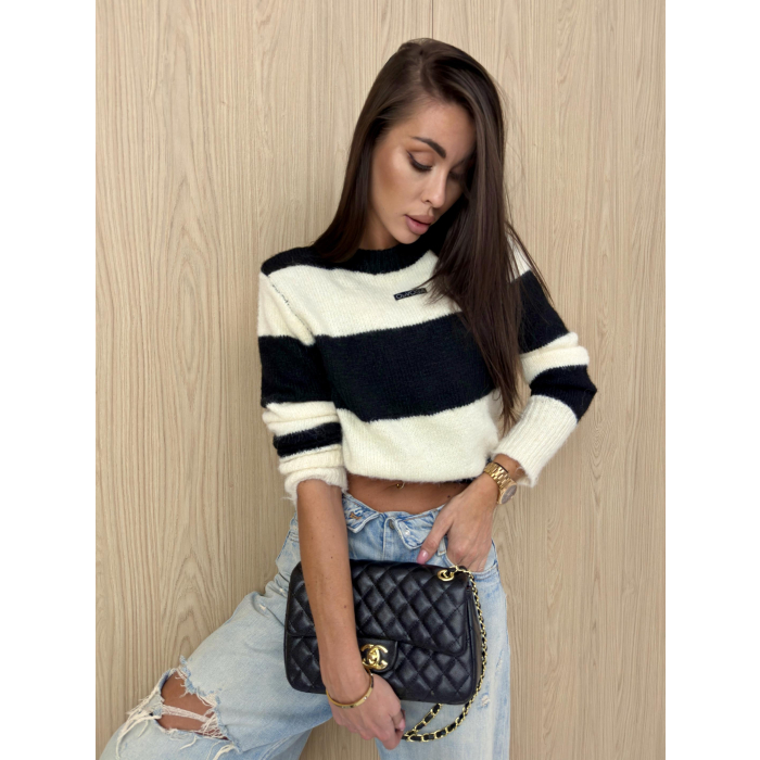 SWETER PASKI OLAVOGA ERISSEN ECRU-BLACK