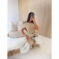 T-SHIRT SLIM FIT OLAVOGA BASTU BEIGE