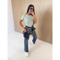 T-SHIRT SLIM FIT OLAVOGA BASTU SAGE GREEN