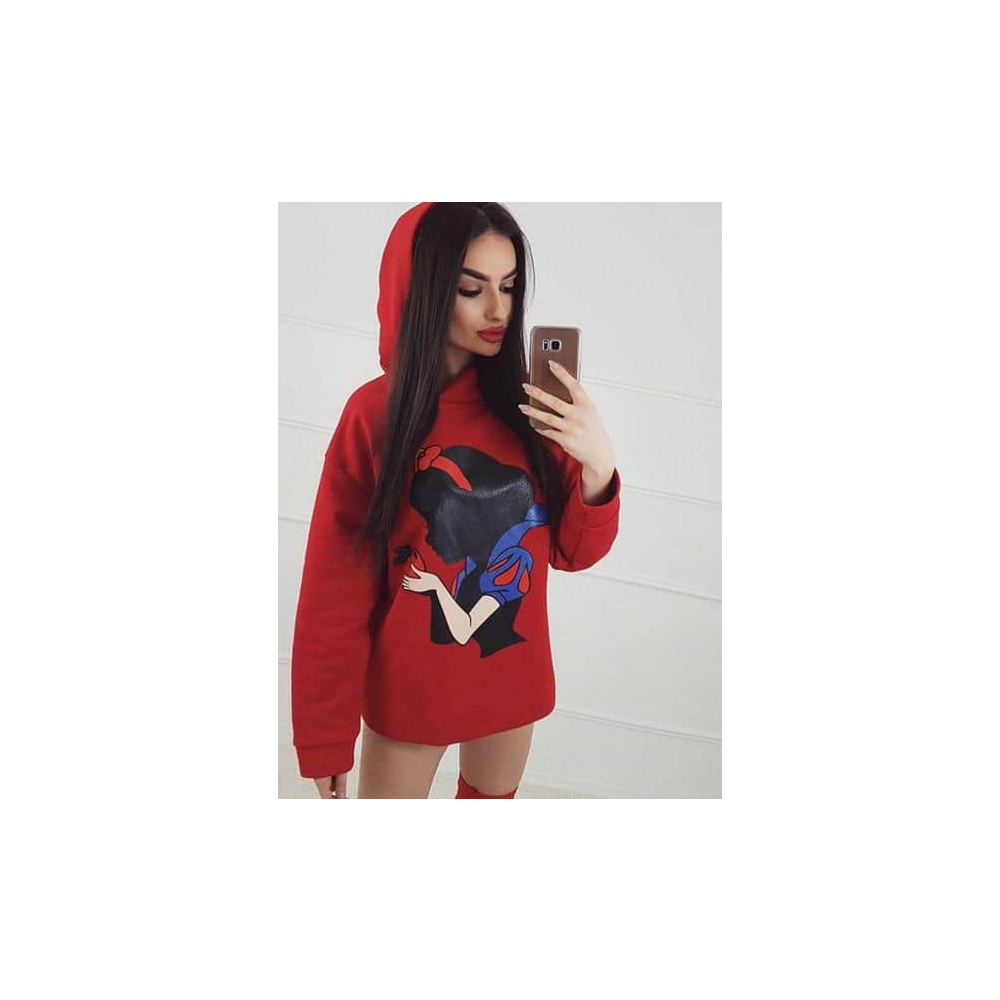 BLUZA Z KAPTUREM PRINCESS SNOW RED