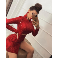 SUKIENKA CEKINOWA PERFECT SPARKLE RED