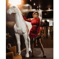 SUKIENKA CEKINOWA PERFECT SPARKLE RED