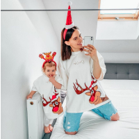 BLUZKA T-SHIRT DZIECIĘCY MOM & KID SHIRT ECRU