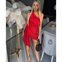 SUKIENKA ONE SHOULDER RED