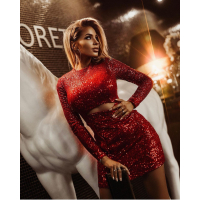 SUKIENKA CEKINOWA PERFECT SPARKLE RED