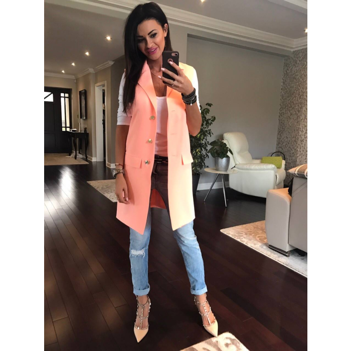 MARYNARKA OVERSIZE BEZ RĘKAWÓW NEON ŁOSOŚ