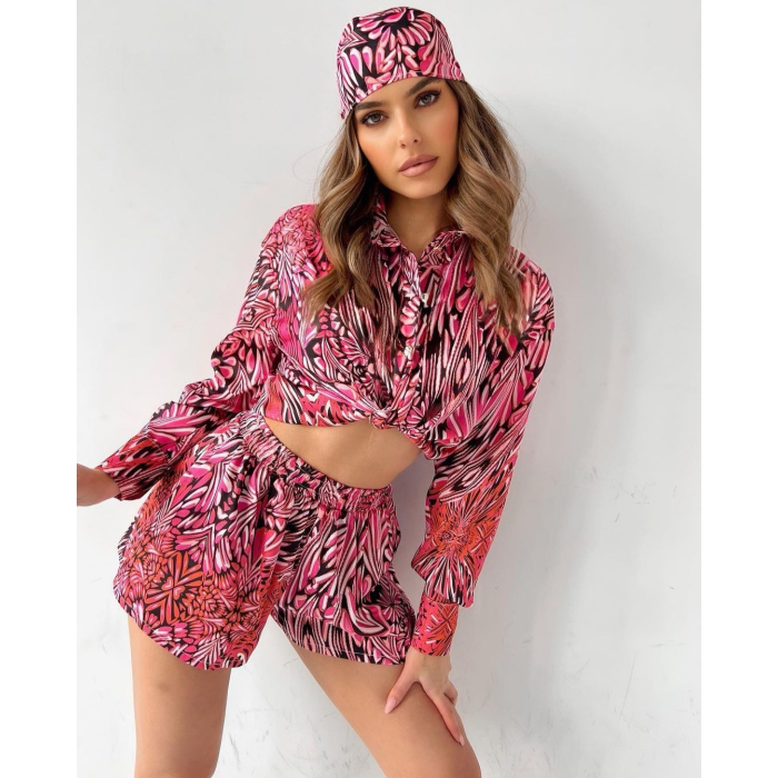 KOMPLET COLORFUL SATIN PINK