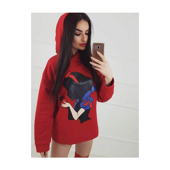 BLUZA Z KAPTUREM PRINCESS SNOW RED