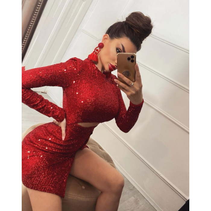 SUKIENKA CEKINOWA PERFECT SPARKLE RED