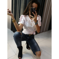 BLUZKA T-SHIRT FRILL BABY PINK