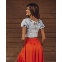 BLUZKA TOP TIED JEANS BLUE