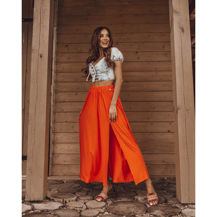 BLUZKA TOP TIED JEANS BLUE