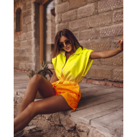 KOMBINEZON OMBRE NEON ORANGE - NEON LIME