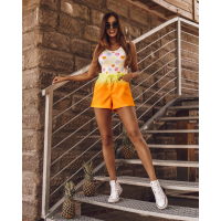 SPODENKI OMBRE NEON LIME - NEON ORANGE