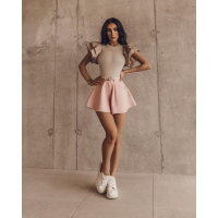 SPODENKI SKIRT PANTS BABY PINK