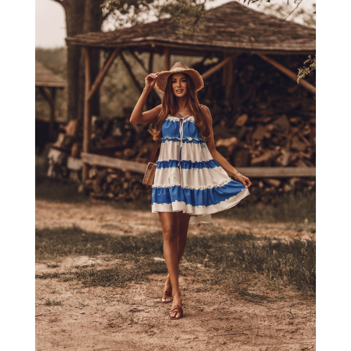 SUKIENKA DYED STRIPES BLUE