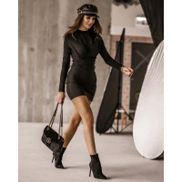 SUKIENKA RIBBED CORSET BLACK