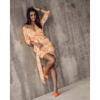 SUKIENKA STRONG PRINT NEON ORANGE