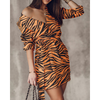 SUKIENKA STRONG PRINT ORANGE