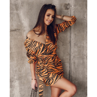 SUKIENKA STRONG PRINT ORANGE