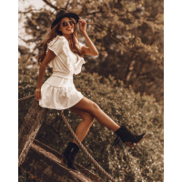 SUKIENKA SUMMER FRILLS ECRU