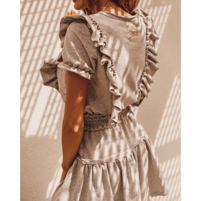SUKIENKA SUMMER FRILLS GRAY