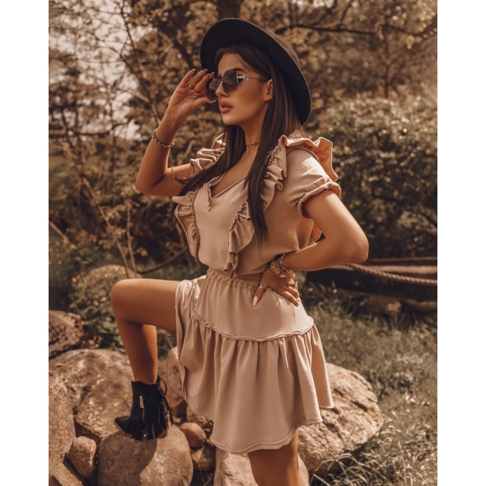 SUKIENKA SUMMER FRILLS BEŻ