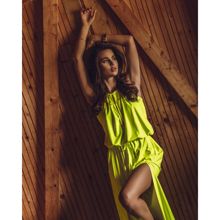 SUKIENKA TULUM MAXI NEON LIME