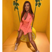 SUKIENKA ZIP LINE NEON ORANGE