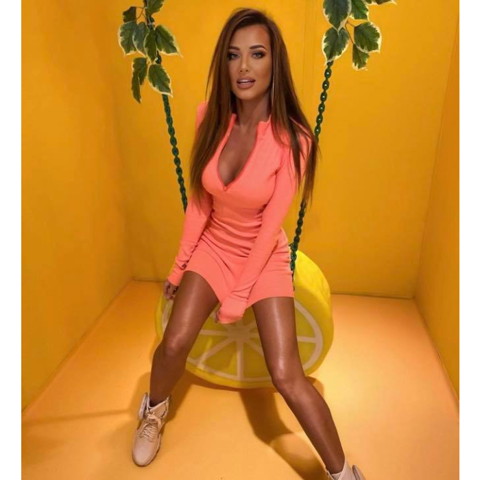 SUKIENKA ZIP LINE NEON ORANGE