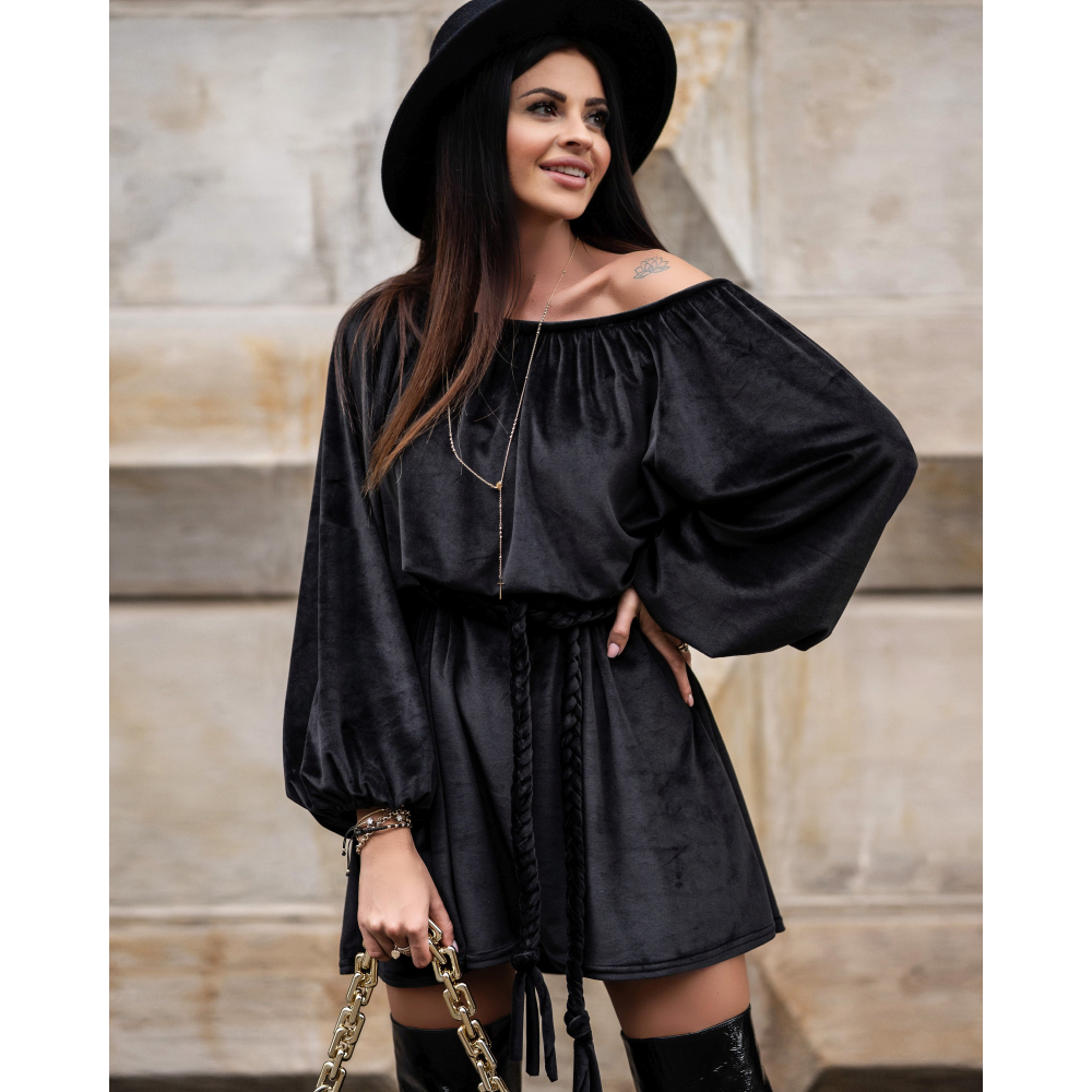 SUKIENKA CORD DRESS BLACK