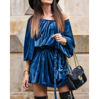 SUKIENKA CORD DRESS BLUE