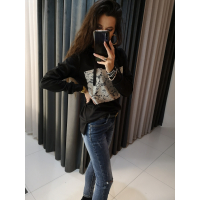 BLUZA Z KAPTUREM GIPIURA BLACK