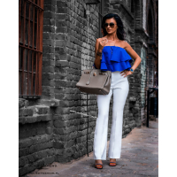 BLUZKA FRILL KOBALT