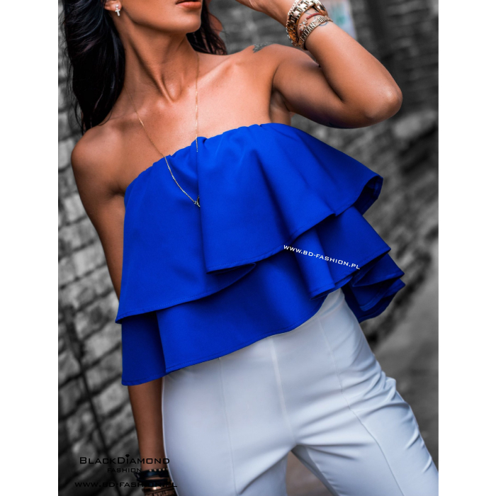 BLUZKA FRILL KOBALT
