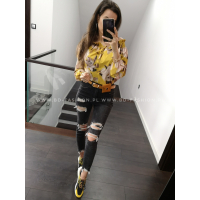 BLUZKA HISZPANKA FLOWERS MUSTARD