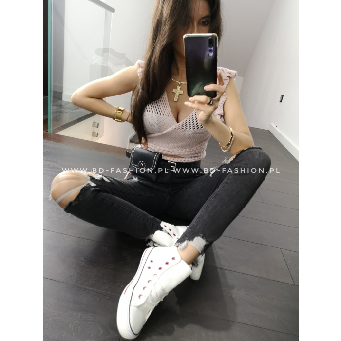 BLUZKA SWETERKOWA WIĄZANA BABY PINK