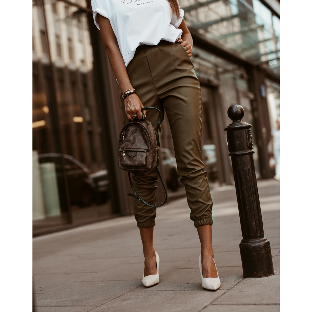 SPODNIE LEATHER AUTUMN KHAKI