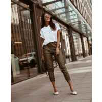 SPODNIE LEATHER AUTUMN KHAKI