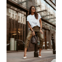 SPODNIE LEATHER AUTUMN KHAKI