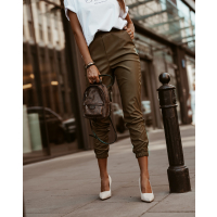 SPODNIE LEATHER AUTUMN KHAKI