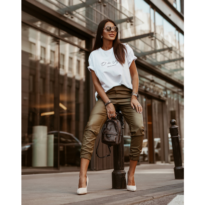 SPODNIE LEATHER AUTUMN KHAKI