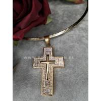 WISIOREK KRZYŻ BIG pozłacany 18k